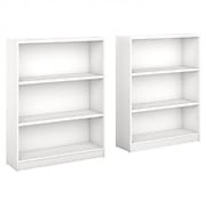 Bush Furniture Universal 3 Shelf Bookcase, Pure White, Set of 2 (UB002PW)