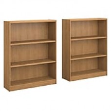 Bush Furniture Universal 3 Shelf Bookcase, Snow Maple, Set of 2 (UB002SM)