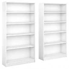 Bush Furniture Universal 5 Shelf Bookcase, Pure White, Set of 2 (UB003PW)