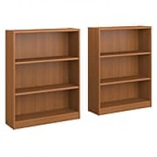 Bush Furniture Universal 3 Shelf Bookcase, Royal Oak, Set of 2 (UB002RO)