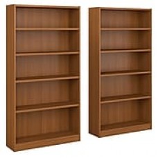 Bush Furniture Universal 5 Shelf Bookcase, Royal Oak, Set of 2 (UB003RO)