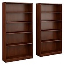 Bush Furniture Universal 5 Shelf Bookcase, Hansen Cherry, Set of 2 (UB003HC)