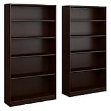 Bush Furniture Universal 5 Shelf Bookcase, Mocha Cherry, Set of 2 (UB003MR)