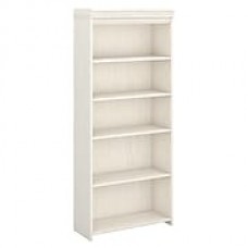 Bush Furniture Stanford 5 Shelf Bookcase, 69"H Antique White (WC53265-03K)