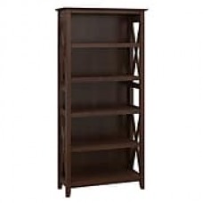 Bush Furniture Key West 5 Shelf 65"H Bookcase, Bing Cherry (KWB132BC-03)