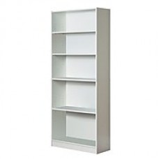 Mylex Five Shelf Bookcase 29.63"W x 11.63"D x 71.5"H White (43071)