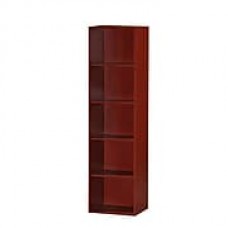 HODEDAH 5-Shelf 59"H Bookcase in Mahogany (HID25 Mahogany)