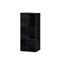 HODEDAH 3-Shelf 35"H Bookcase in Black (HID23 Black)