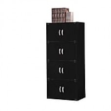 HODEDAH 4-Shelf 54"H Bookcase in Black (HID44 Black)