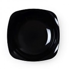 Renaissance Plastic Rounded Square China-Like Bowl, Black 12 Oz