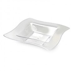 Fineline Settings Wavetrends 105-CL Square Wavey Bowl, Clear