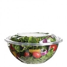 Eco-Products 24 Oz. PLA Salad Bowls with Lids, 2-12/16" H X 6-11/16" Dia, Clear, 150/Pack (EP-SB24)