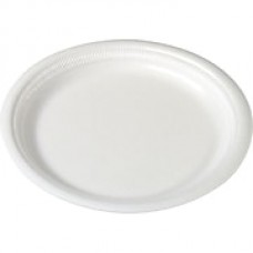 Dart  Concorde  Non-Laminated Round Foam Plate, 9"(Dia), White, 125/Pack, 500/Carton