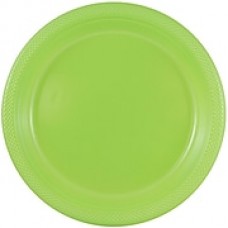 JAM Paper Round Plastic Plates, Small, 7 inch, Lime Green, 200/box (7255320684b)