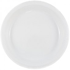 JAM Paper Round Plastic Plates, Medium, 9 inch, White, 200/box (9255320691b)