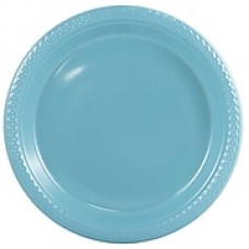 JAM Paper Round Plastic Plates, Medium, 9 inch, Sea Blue, 200/box (9255320669b)