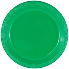 JAM Paper Round Plastic Plates, Medium, 9 inch, Green, 200/box (255328197b)