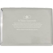 It Takes Teamwork Silver Desktop Perpetual Calendar with Organizer