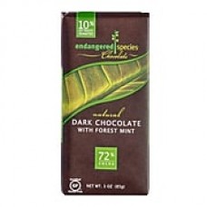 endangered species 3 oz. All-Natural Dark Chocolate With Deep Forest Mint, Rain Forest, 12/Pack