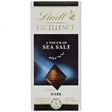 Lindt Excellence Chocolate Bars, A Touch of Sea Salt Dark Chocolate, 3.5 oz., 12 Bars/Box