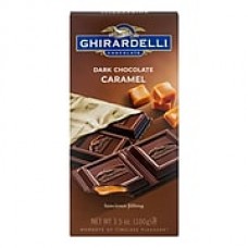 Ghirardelli Chocolate Bar Dark Chocolate Caramel, 3.5 oz., 12 Count (60765)