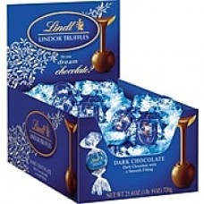 Lindt LINDOR Chocolate Truffles, Dark Chocolate, 60 Truffles/Box