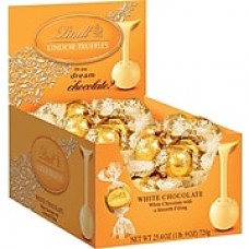 Lindt LINDOR Chocolate Truffles, White Chocolate, 60 Truffles/Box