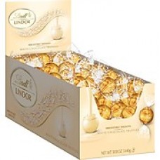 Lindt LINDOR Chocolate Truffles, White Chocolate, 120 Truffles/Box