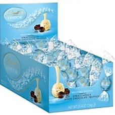 Lindt LINDOR Chocolate Truffles, Stracciatella White Chocolate, 60 Truffles/Box