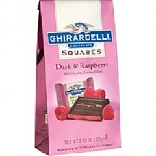 Ghirardelli® Dark & Raspberry Chocolate Squares Stand Up Bag, 5.32 oz., 12/Ct