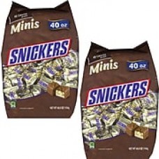 Snickers® Minis Candy Bars, 40 oz. per Bag, 2 Bags/Pk (MMM21024BDX)