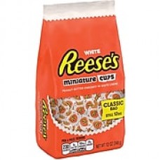 REESE'S Peanut Butter Cup White Miniatures Stand Up Bag, 12 oz, 3 Pack (246-01120)