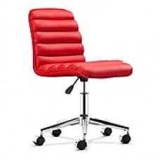 Zuo Admire Leather Computer and Desk Office Chair, Armless, Red (205712ZUO)