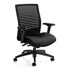 Global Loover Fabric Executive Office Chair, Graphite, Adjustable Arm (QS26628G5BKS111)