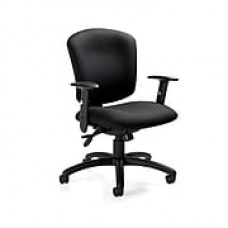 Global Supra Fabric Computer and Desk Office Chair, Adjustable Arms, Black (QS53363SCBKS106)