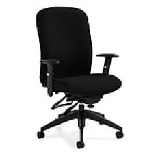 Global Total Office High-Back fabric Executive Office Chair, Gray, Adjustable Arm (QSTS54503BKJN05)