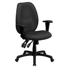 Flash Furniture Fabric Executive Office Chair, Adjustable Arms, Gray (BT6191HGY)