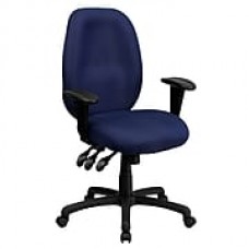 Flash Furniture Fabric Executive Office Chair, Adjustable Arms, Navy (BT6191HNY)