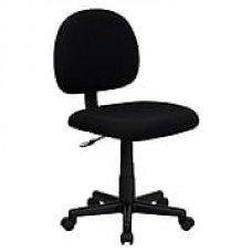 Flash Furniture Fabric Computer and Desk Office Chair, Armless, Black (BT660BLK)