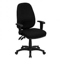 Flash Furniture Fabric Computer and Desk Office Chair, Adjustable Arms, Black (BT661BK)