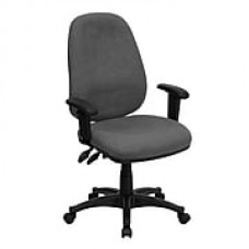 Flash Furniture Fabric Computer and Desk Office Chair, Adjustable Arms, Gray (BT661GR)