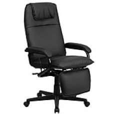 Flash Furniture LeatherSoft Leather Executive Office Chair, Fixed Arms, Black (BT70172BK)