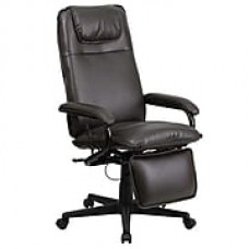 Flash Furniture Leather Executive Office Chair, Fixed Arms, Brown (BT70172BN)