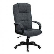 Flash Furniture Fabric Executive Office Chair, Fixed Arms, Gray (BT9022BK)