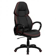 Flash Furniture Faux Leather Executive Office Chair, Fixed Arms, Black (CHCX0248H01VEN)