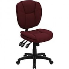 Flash Furniture Fabric Computer and Desk Office Chair, Armless, Burgundy (GO930FBY)