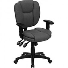 Flash Furniture Fabric Computer and Desk Office Chair, Adjustable Arms, Gray (GO930FGYA)