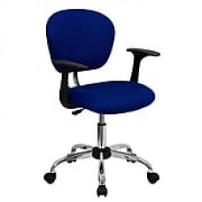 Flash Furniture Mesh Computer and Desk Office Chair, Fixed Arms, Blue (H2376FBLUEARMS)