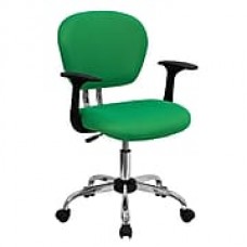 Flash Furniture Mesh Computer and Desk Office Chair, Fixed Arms, Bright Green (H2376FBRGRNARMS)