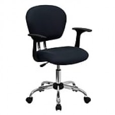 Flash Furniture Mesh Computer and Desk Office Chair, Fixed Arms, Gray (H2376FGYARMS)